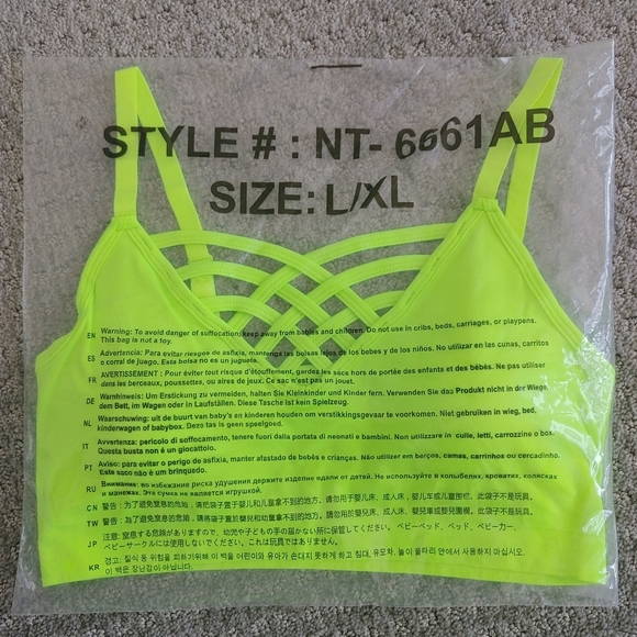 Zenana bralette neon green padded new with tags - Picture 4 of 4